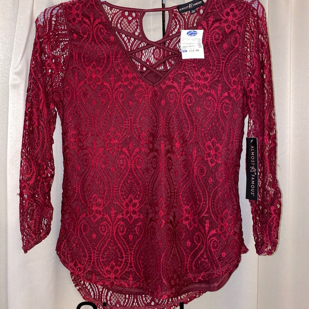 Red Lace Blouse